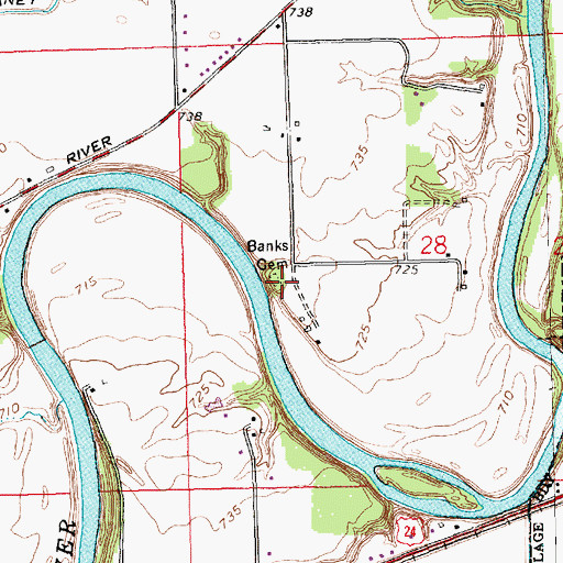 Topographic Map of Banks Cemetery, OH