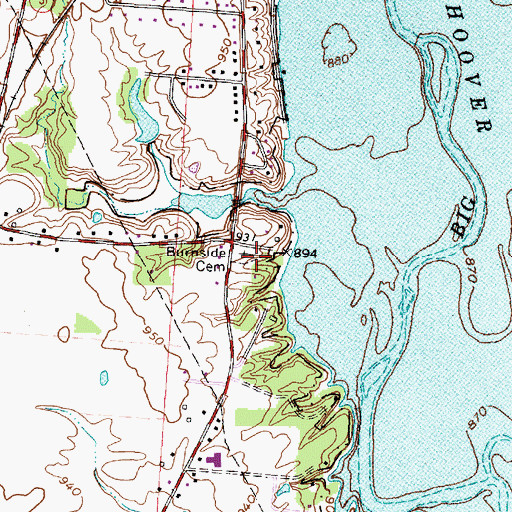 Topographic Map of Burnside Cemetery, OH