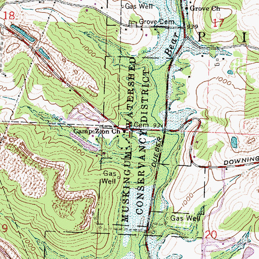 Topographic Map of Camp Zion Church, OH