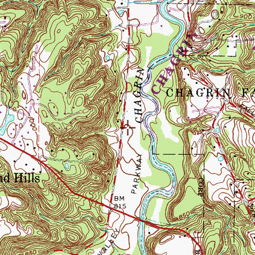 Topographic Map of Chagrin Valley Parkway, OH