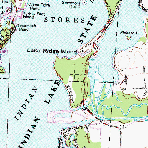 Topographic Map of Lake Ridge Island, OH