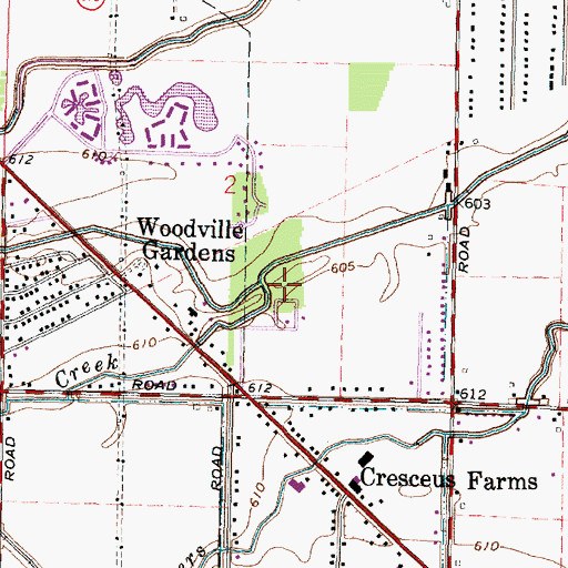 Topographic Map of Little Cedar Creek, OH