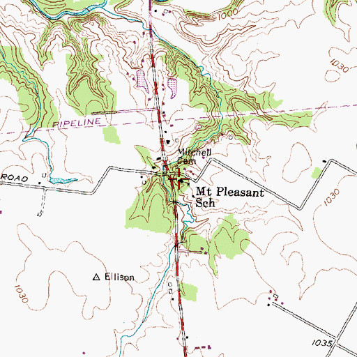 Topographic Map of Mount Pleasant School, OH