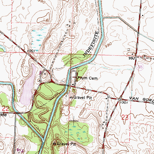 Topographic Map of Plum Cemetery, OH