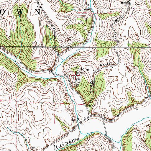 Topographic Map of Saint John Cemetery, OH