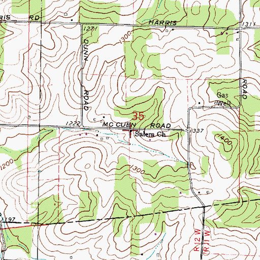 Topographic Map of Salem Church, OH