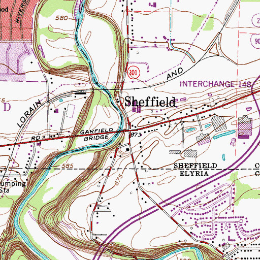 Topographic Map of Sheffield, OH
