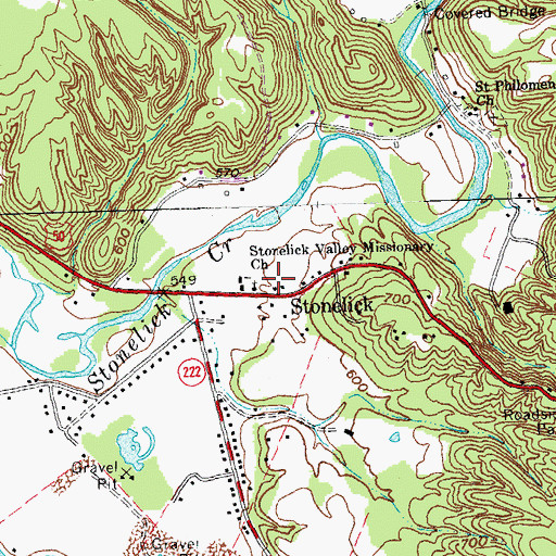 Topographic Map of Stonelick Valley Missionary Church, OH