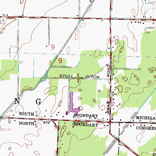 Topographic Map of Stull Ditch, OH