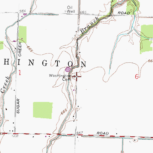 Topographic Map of Washington Cemetery, OH