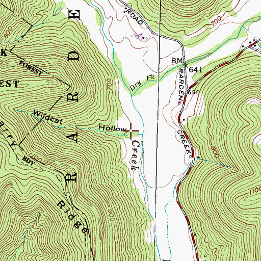 Topographic Map of Wildcat Hollow, OH