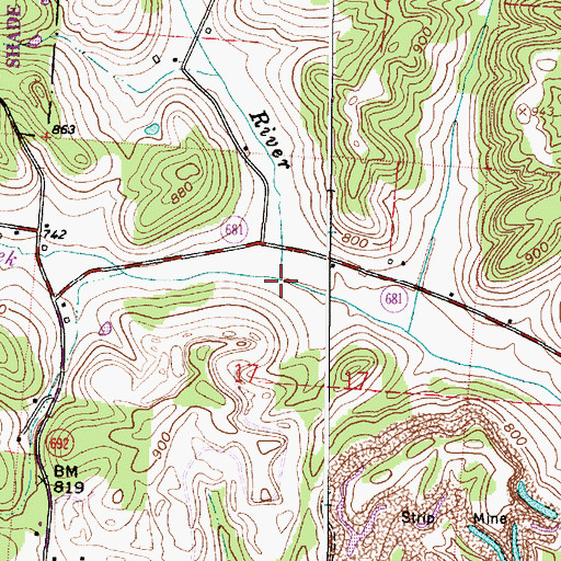 Topographic Map of Goose Creek, OH