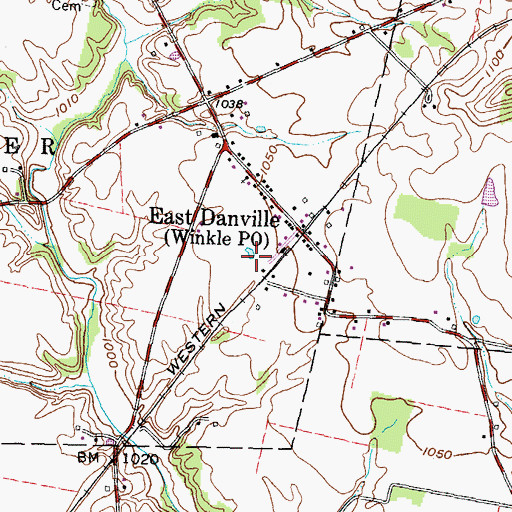 Topographic Map of Winkle, OH