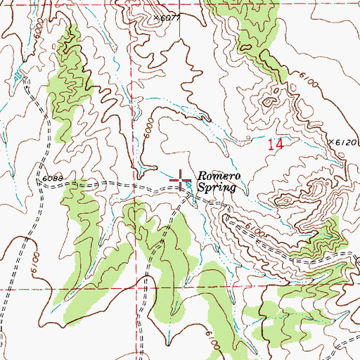 Topographic Map of Romero Spring, AZ