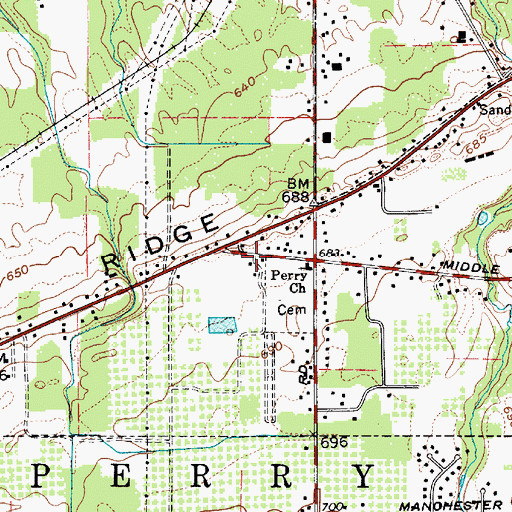 Topographic Map of North Perry, OH