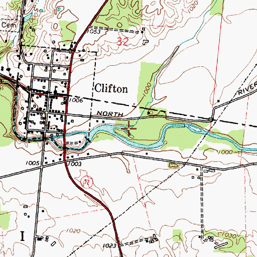 Topographic Map of Rainbow Run, OH