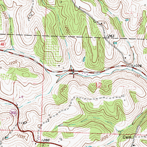 Topographic Map of Chestnut Creek, OH