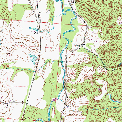 Topographic Map of Claypit Creek, OH