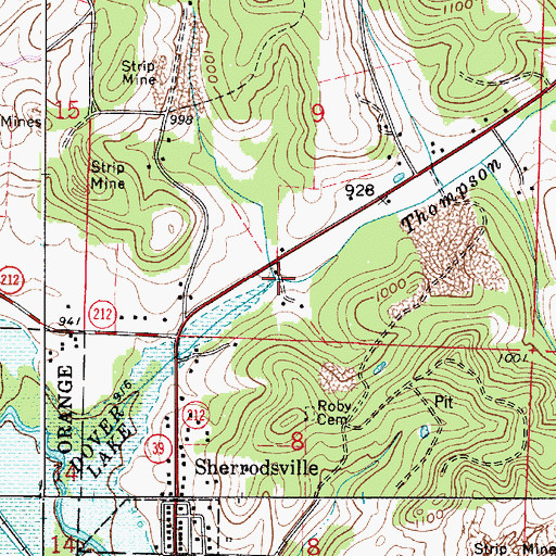 Topographic Map of Falling Branch, OH