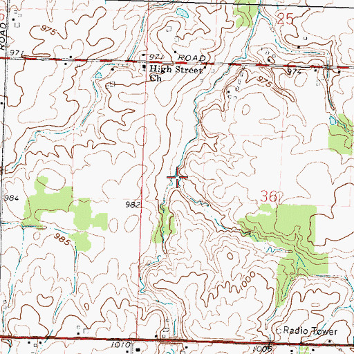 Topographic Map of King Run, OH