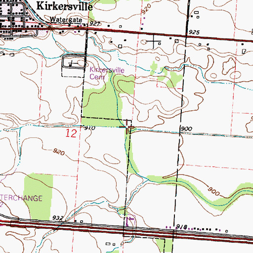 Topographic Map of Slim Creek, OH