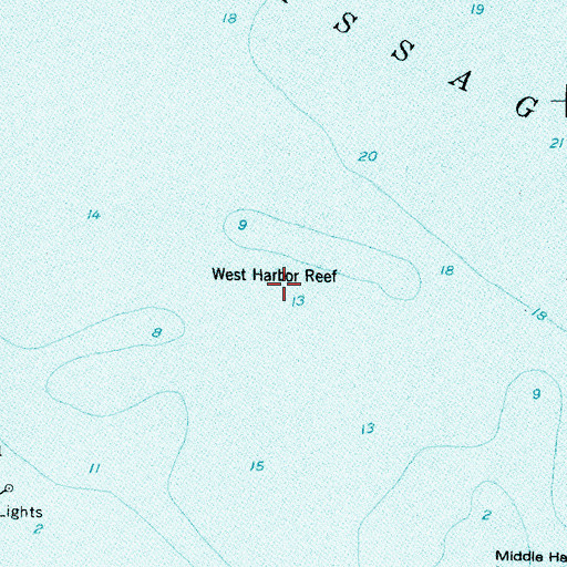 Topographic Map of West Harbor Reef, OH