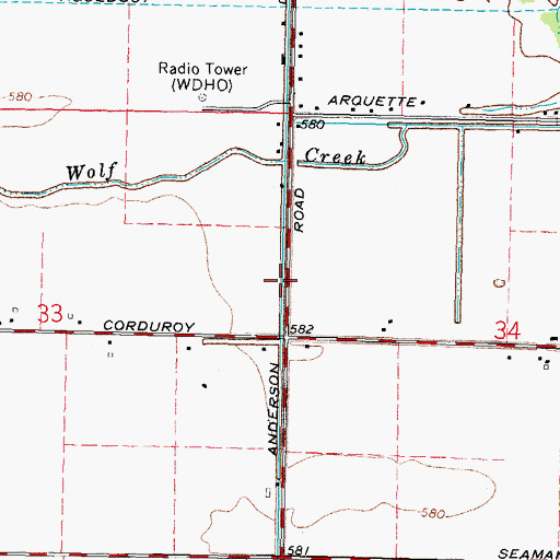 Topographic Map of Sautter Ditch, OH