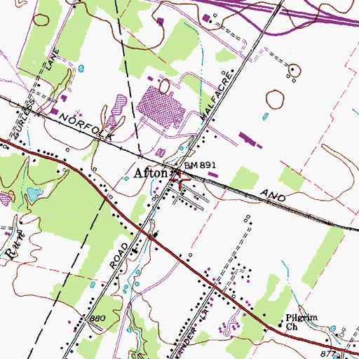 Topographic Map of Afton, OH