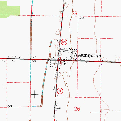 Topographic Map of Assumption, OH