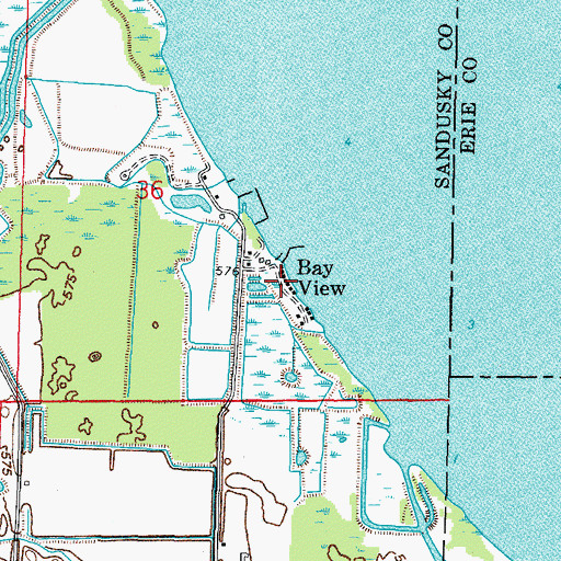 Topographic Map of Bay View, OH