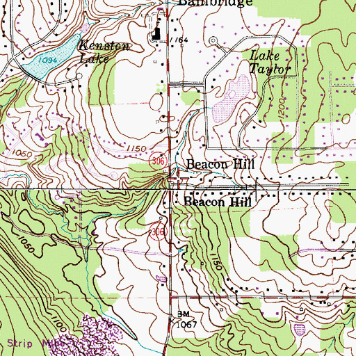 Topographic Map of Beacon Hill, OH