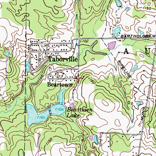 Topographic Map of Beartown, OH