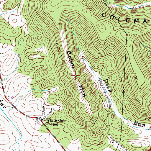 Topographic Map of Behm Mountain, OH