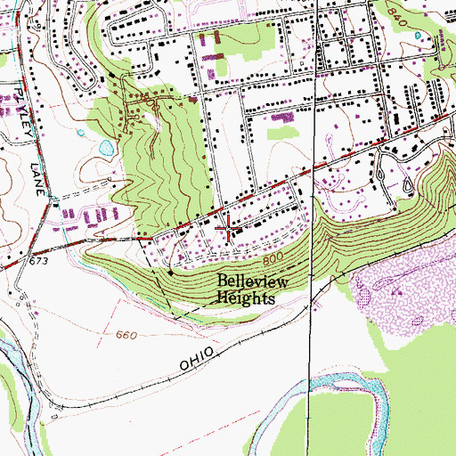Topographic Map of Belleview Heights, OH