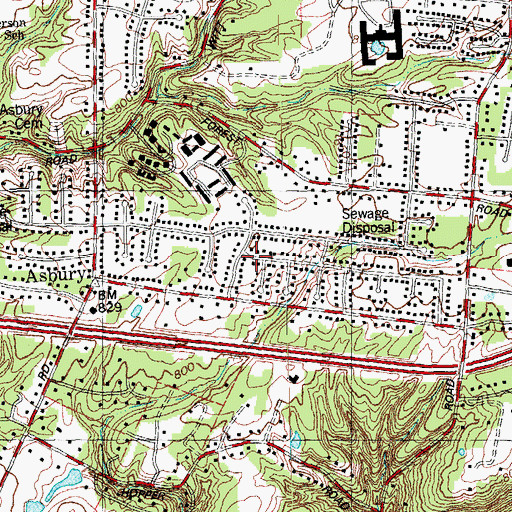 Topographic Map of Britney Acres, OH