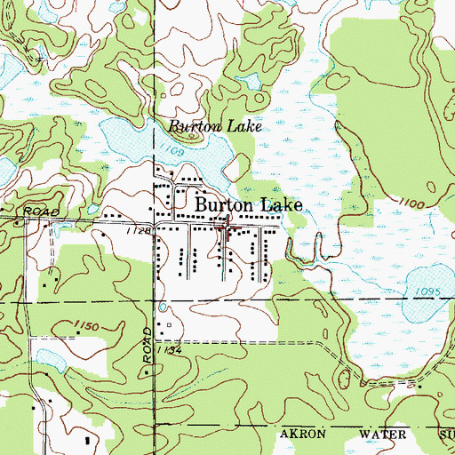 Topographic Map of Burton Lake, OH