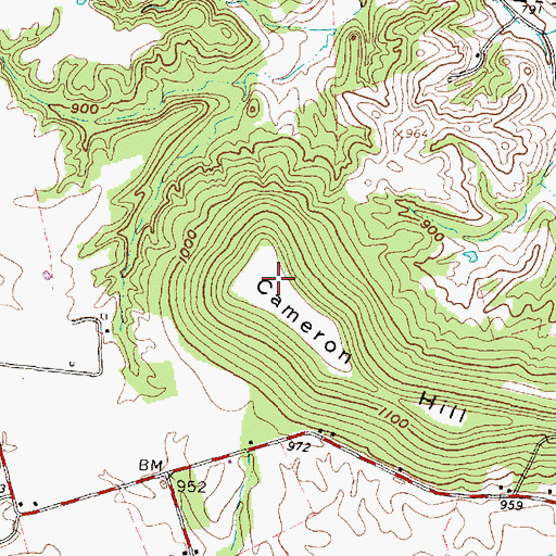 Topographic Map of Cameron Hill, OH