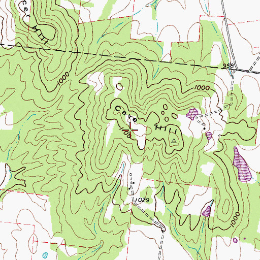 Topographic Map of Cave Hill, OH
