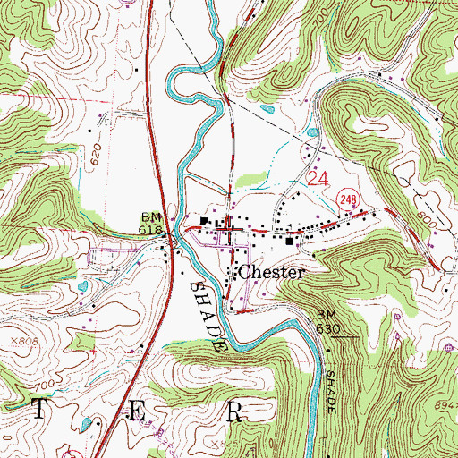 Topographic Map of Chester, OH