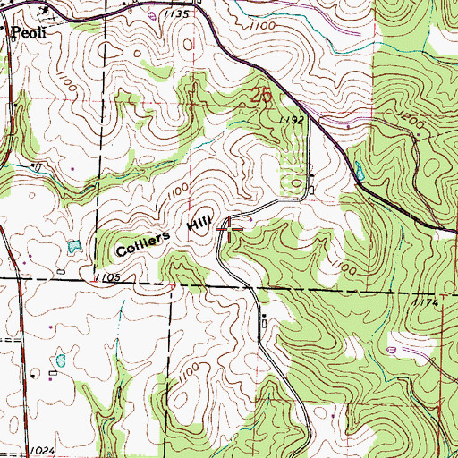 Topographic Map of Colliers Hill, OH