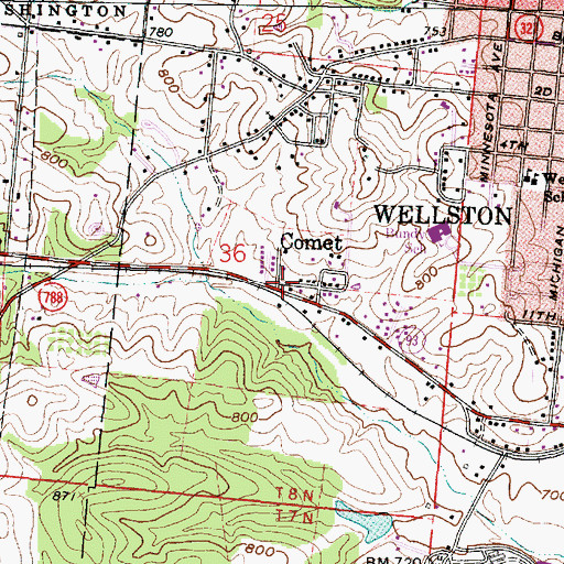 Topographic Map of Comet, OH