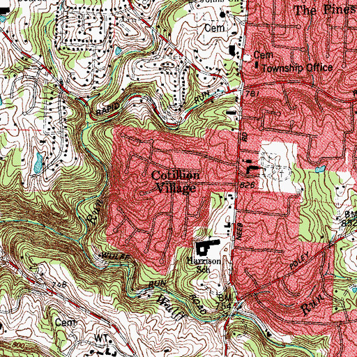 Topographic Map of Cotillion Village, OH