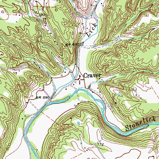 Topographic Map of Craver, OH