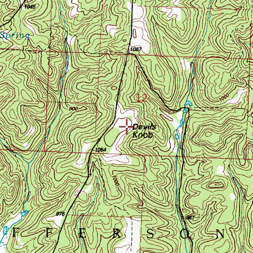 Topographic Map of Devils Knob, OH