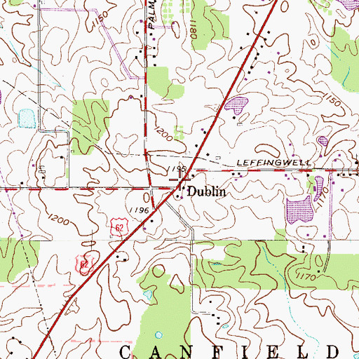 Topographic Map of Dublin, OH
