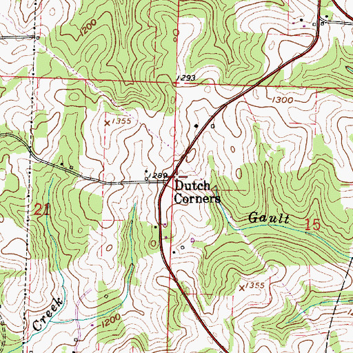 Topographic Map of Dutch Corners, OH