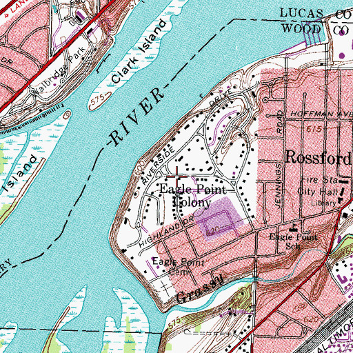 Topographic Map of Eagle Point Colony, OH