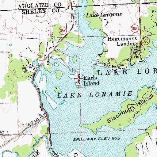 Topographic Map of Earls Island, OH