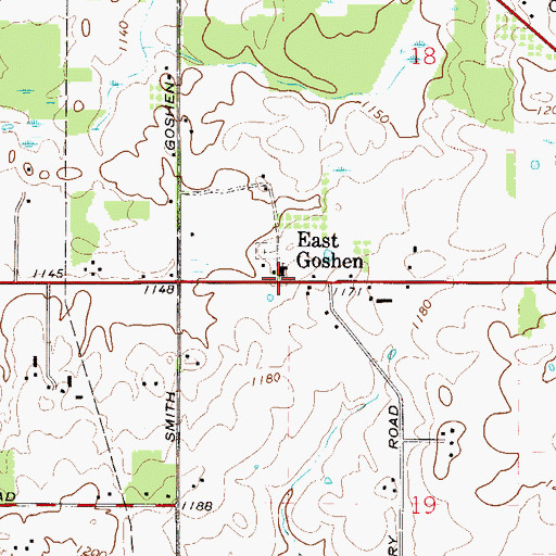 Topographic Map of East Goshen, OH