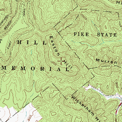Topographic Map of Easton Hill, OH